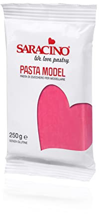 Saracino Sugar Paste Model Fuchsia for Modeling 250 g Gluten Free Made in Italy
