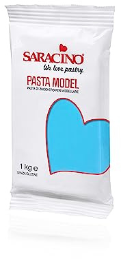 Saracino Sugar Paste Model Sky Blue Modelling Paste 1 kg Gluten Free Made in Italy