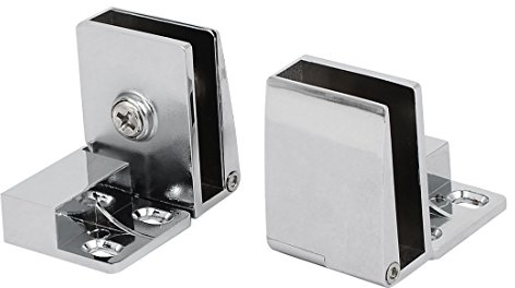 sourcing map 2Stk. 3mm-5mm Dicke Metall glänzend Wand Montage Glas Tür Scharnier Klemme