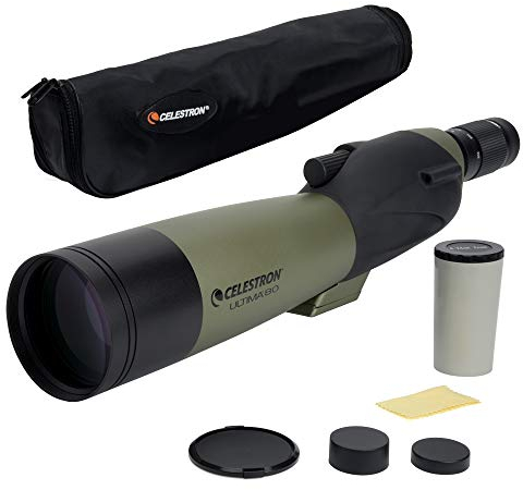Celestron 52254 Ultima 80mm Straight Refractor Spotting Scope Telescope, Green