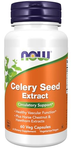 NOW Foods Supplements, Celery Seed Extract, plus Horse Chestnut and Hawthorn Extracts, 60 Veg Capsules