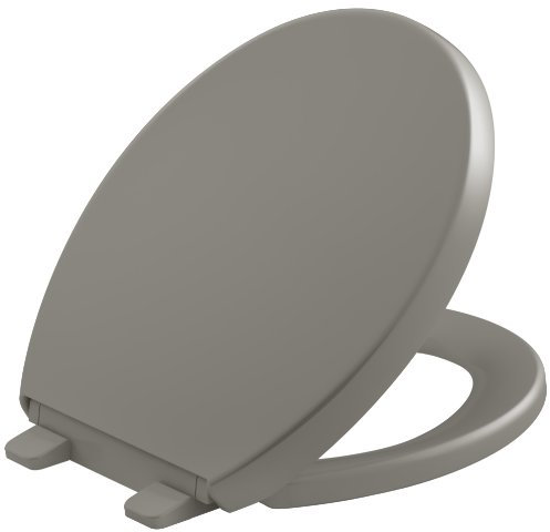 KOHLER K-4009-K4 Reveal Quiet-Close with Grip-Tight Bumpers Round-Front Toilet Seat, Cashmere