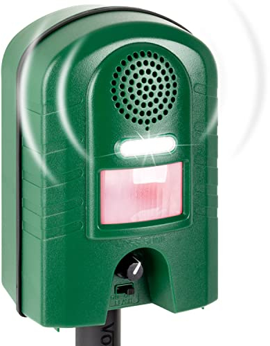 VOSS.sonic Ultraschallvertreiber Marderabwehr, Katzenabwehr und Waschbärenabwehr Gerät mit Bewegungsmelder & Blitz
