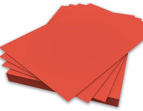 Feuilles de couleur rouge Rame de papier coloré 80 g/m² Impression copieur A4 210 mm x 297 mm 250 Sheets Red