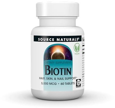 Source Naturals Biotin, Hair, Skin and Nail Support* - 5,000 MCG • 60 Tablets