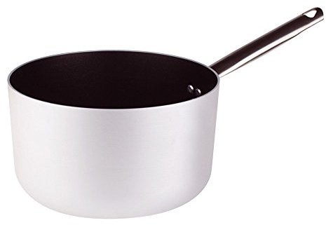 Pentole Agnelli, ALSA105S24, Casseruola Alta con 1 Manico, Antiaderente, Alluminio, Argento
