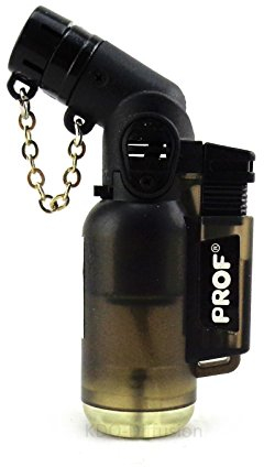 Briquet Tempête Chalumeau Torche Prof - Rechargeable gaz - Réglable (noir)