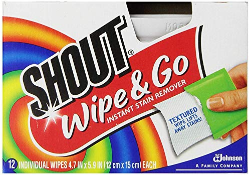 Shout Wipe and Go Lot de 12 lingettes Anti-Taches