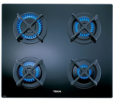 TEKA Placa Polivalente de Gas 60 cm, 4 Quemadores, Autoencendido, Seguridad Termopar, Parrillas de Fundición, Modelo CGC 60 4G AI AL BUT