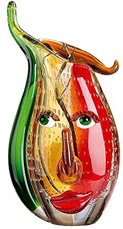 GILDE GLAS art Design Vase - Kunst Objekt - Glasvase - Blumenvase aus Glas H 31