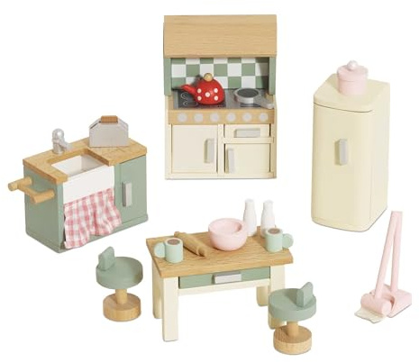 Le Toy Van - Wooden Daisylane Kitchen Dolls House Accessories Play Set For Dolls Houses | Dolls House Furniture Sets - Suitable For Ages 3+