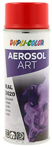 DUPLI-COLOR AEROSOL ART RAL 3020 verkehrsrot glänzend 400 ml, Spraylack für vielseitigen Einsatz, schnelltrocknend, hohe Deckkraft, für Innen- und Außenbereiche geeignet