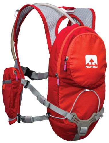 Nathan Trinkweste, Laufweste, 2 Liter, Trinkrucksack mit Beißventil, Smartphone-kompatible Tasche zur Aufbewahrung von wichtigen Gegenständen, speziell für Frauen entwickelt (sehr beerenfarben)