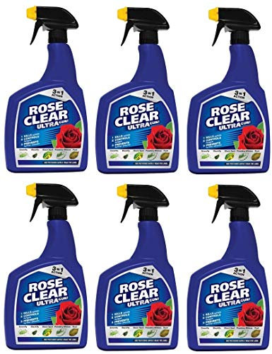 6 x Rose Clear Ultra Gun Trigger 3 In 1 Rose Bug Killer fugus Control - 1 Litre
