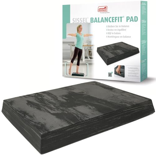 Sissel Unisex Erwachsene Fit Marmoriert Balance Pad, schwarz, 50 x 41 6 cm EU