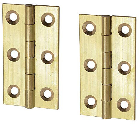 Merriway BH03472 (2 Pcs) 63mm (2.1/2 inch) Solid Brass Butt Hinge - Pack of 2 Pieces