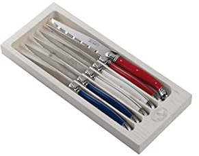 Laguiole Jean Dubost 97131, Set 6 coltelli da bistecca London Mix, colori assortiti
