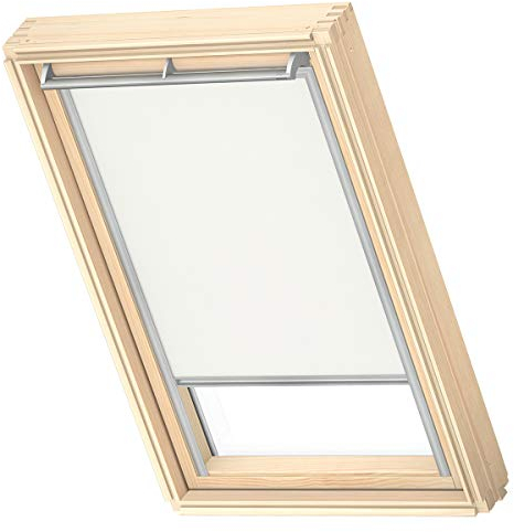VELUX Original Dachfenster Sichtschutzrollo für M08, Weiß, mit Grauer Führungsschiene