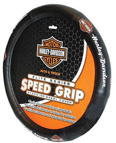 Plasticolor 006733R01 Harley-Davidson Elite Bar & Shield Speed Grip Auto LKW SUV Lenkradbezug schwarz