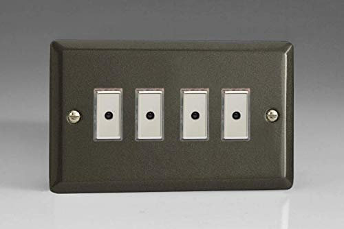 Varilight 4-Gang 1-Way Remote/Tactile Touch Control Master LED Dimmer 4 x 0-100W (Max 10 LEDs) Graphite 21 JPE104