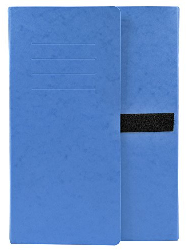 Exacompta - Réf. 742E - 1 chemise à dos extensible en carte lustrée - 3 rabats - fermeture par bande auto-agrippante/scratch - dimensions 24 x 32 cm - pour documents au format A4 - couleur bleu