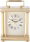Howard Miller Reloj de Mesa Audra 645-584 - Acabados de latón Cepillado y Pulido, Mango Decorativo, Detalles en Negro, decoración Moderna para el hogar, Movimiento de Alarma de Cuarzo