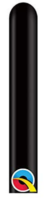 Qualatex 160Q Onyx Black 100Ct Plain Latex Modelling Balloons