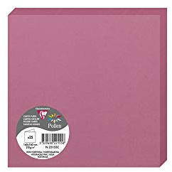 Clairefontaine 22155C Pack of 25 Double Cards Square Format 16x16cm 210g/m² Pink Hydrangea Invitation Correspondence Cardboard Pollen Range Premium Smooth Paper