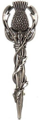 Stunning Traditional Scottish Celtic Thistle Kilt Pin - Antique Finish