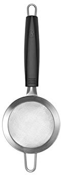 Lurch 230240 Tango sil liten/kökssil med handtag, av plast och rostfritt stål, ø 9,5 cm, svart