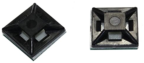 100x Douille adhésive pour Attache de câble 12,5x12,5mm noir Auto-adhésif