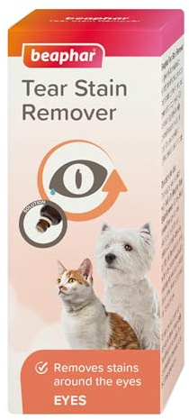 Beaphar - Tear Stain Remover 50ml - Tear Stain Drops for Cats & Dogs - Eye/Fur Stain Cleaner Liquid for White Dogs - Removes & Prevents Tear Stains for Light Coloured Pets - Gentle Formula