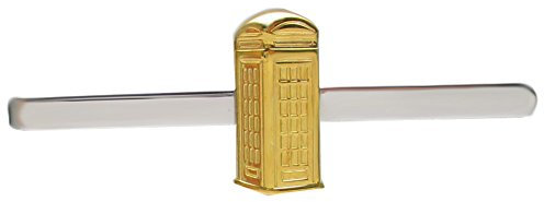 Telefonzelle Krawattenschieber Krawattennadel m. Schiebemechanik callbox bicolor glänzend SALE - witziges Accessoire für die Seidenkrawatte