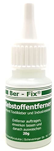 Ber-Fix Klebstoffentferner 20ml für Industriekleber/ Textilkleber/ Sekundenkleber