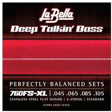 La Bella 760FS Deep Talkin' Bass Flatwound Bass-Saiten, extra lang