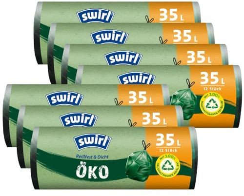 Swirl Öko Müllbeutel 35L 12 stk./ Rolle mit Zugband (7er Pack)