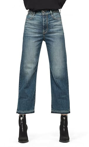 G-STAR RAW Dam Tedie Ultra High Waist Ribbed Ankle C raka jeans, Blå, 30W x 30L