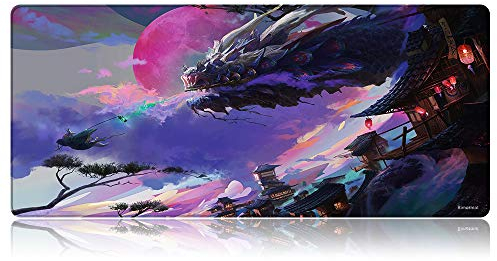Bimormat Grand tapis de souris de jeu, 900 x 400 mm, XXL, sous-main, tapis de souris, améliore la précision et la vitesse (90 x 40 G24dragon)