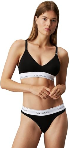 Calvin Klein Donna Slip Brasiliana Cotone Elasticizzato, Nero (Black), S