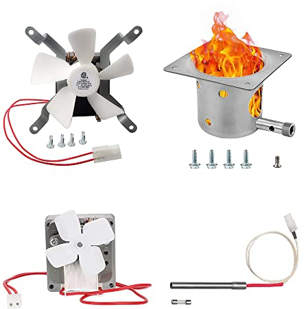 hzexun Schneckenmotor,Pellet-Grilldich Behälter und Zünder Zündkabel für Grill Bräter, Induktionsventilator-Set für Traeger Pelletgrills/Pit Boss,Traeger Grillzubehör