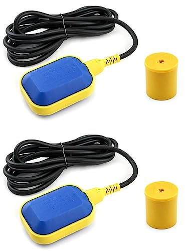QWORK® 2 Pezzi Interruttore a Galleggiante, regolatore di Livello, per Serbatoio dell'Acqua, Pompa di Scarico, 3m