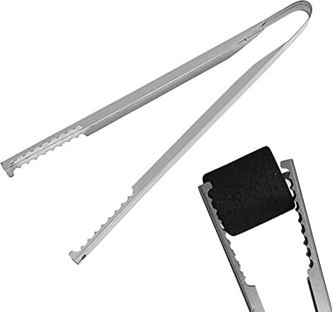 JINGLING Pinza per barbecue | Pinza a carbonella per fuoco a carbone | Pinza portatile e lunga per camino, robusta pinza a carbonella per cucinare, grigliare, braciere, falò, campeggio