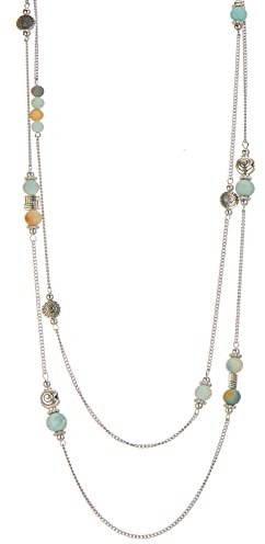 Bulinlin Damen Lange Kette Gold Lange Perlen Statement Kette Gold Modeschmuck Geburtstagsgeschenk für Frauen