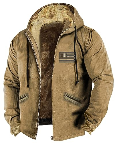 KONG JIMFAN Winterjacke Herren Jacket Y2k Herren Laufjacken Fleece Jacket Schmuddelwetter Jacken Sweatshirt Jacke Herren Bolero Jacke Übergangsjacke Herbst Herren Lammfelljacke(Yellow,5XL)