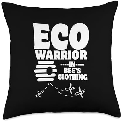 Eco Warrior In Bee’s Clothing Bee Hive Beekeeper Beekeeping Throw Pillow