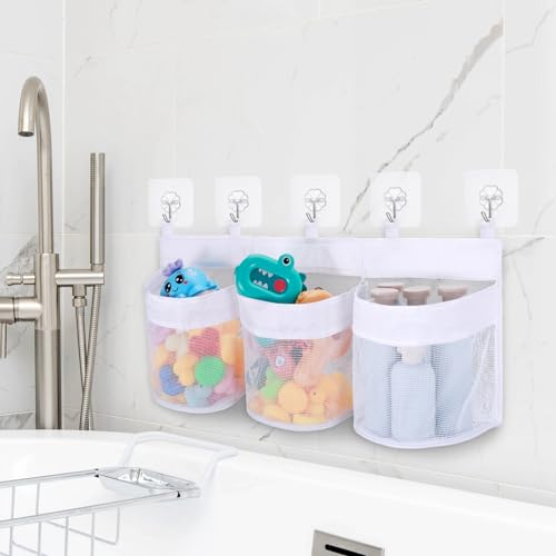 Huiguli Badewannenspielzeug Aufbewahrungstasche, Badewannenspielzeug Hängeorganizer Tasche, Spielzeug Lagerung Mesh Tasche für Kinder Babys, Aufbewahrung und Sortierung von Spielzeug (A-KB)