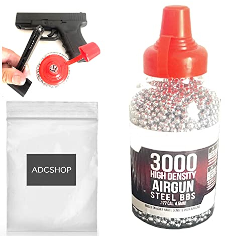 3000 unità - Sfere in acciaio, calibro 4,5 - per pistole ad aria compressa CO2 4,5 mm BBS, calibro 4,5 mm. Flacone da 3000 unità di acciaio.