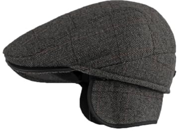 YAMEE Berretto Piatto Uomo Inverno con Paraorecchie Antivento, Coppola Vintage Caldo, Basco Newsboy Cappello Classico, Unisex Beret Flat Caps, Cabbie Hat, Cappellino Invernale Autunno