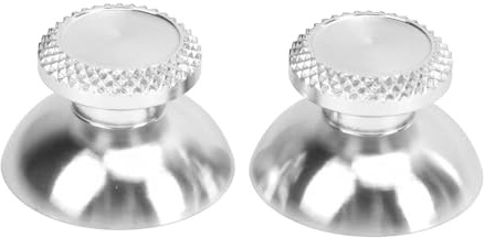 2Pcs Joystick Caps Thumbsticks for Controller, Aluminum Alloy Metal Analog Thumb Grip Stick, Replacement Analog Stick Joystick for Controller (Silver)