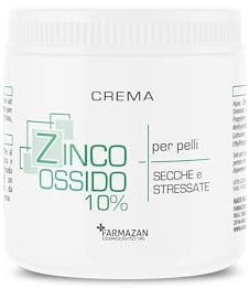 Farmazan Crema Ossido di Zinco 10% 500ml, Protettiva, Lenitiva e Idratante, Senza Profumo, con Olio di Mandorla e Ricino, Crema Cambio Pannolino Ideale per Arrossamenti, Pelli Delicate, Made in Italy